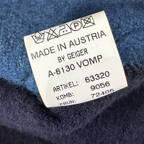 Geiger Collection Austria blue winter pine tree Wool cardigan Jacket size 38 - Picture 10 of 10